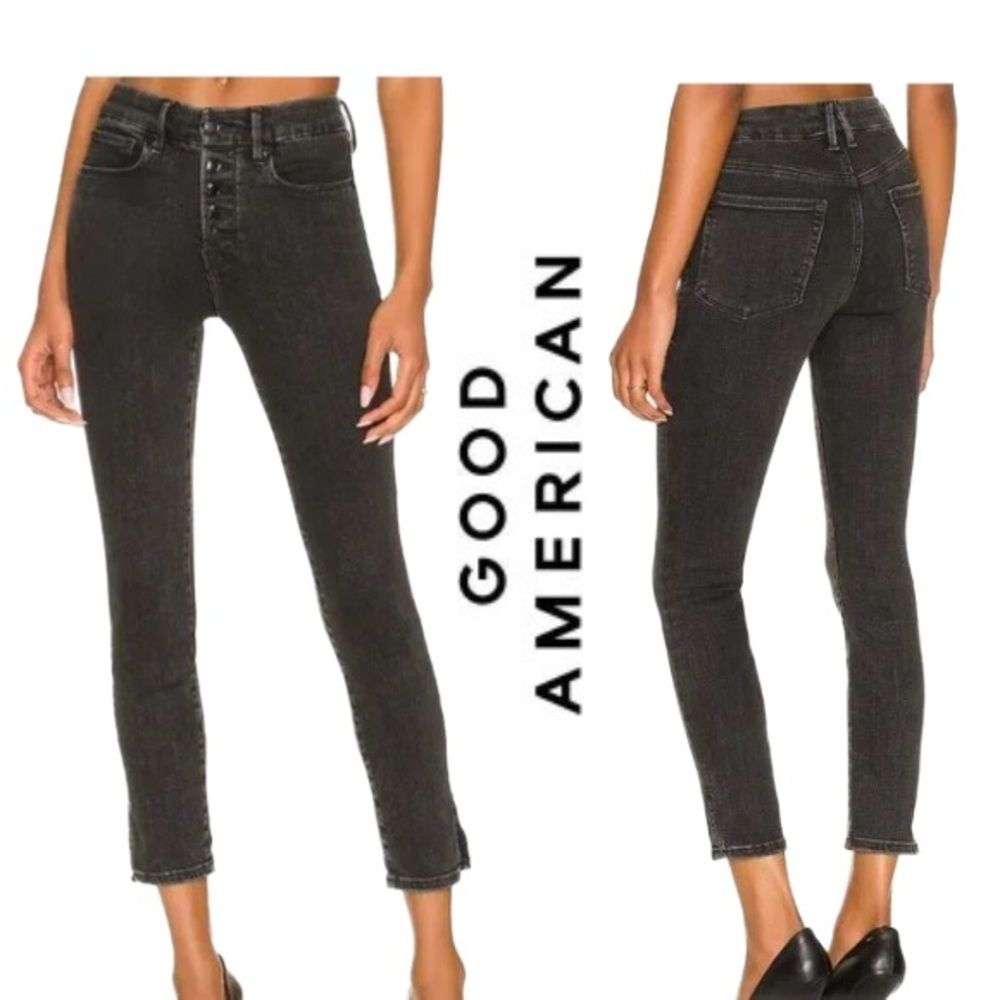 Good American “Good Legs” Crop Jeans Black 2 / 26 preppy‎ business casual
